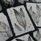 floaty feathers - original aceo illustration