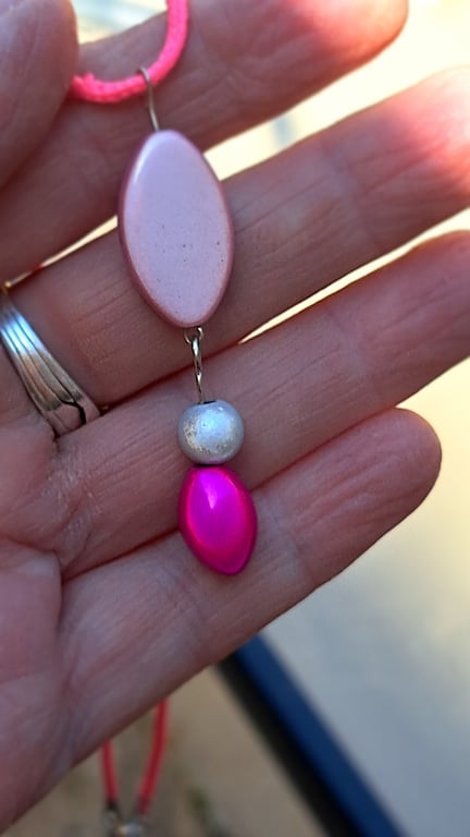 Rope necklace with a selection of disco beads