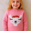 Knitting Pattern for Llama Chunky Child's Sweater, 4-11 years. Digital PDF