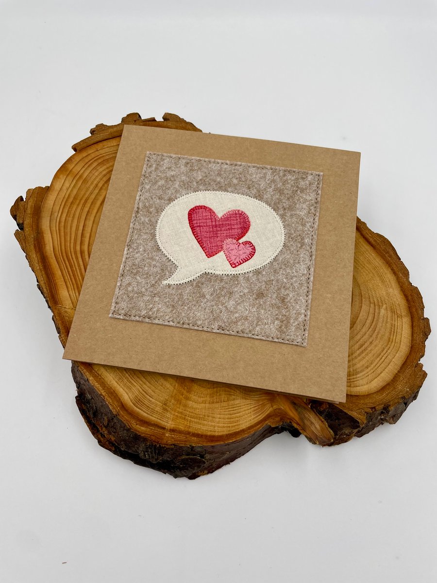 Appliqué anniversary wedding card 