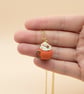 Pumpkin Latte Mug Necklace – Handmade Autumn Charm Pendant