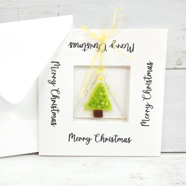 Merry Christmas Card with Removeable Christmas Tree Hanging Decoration