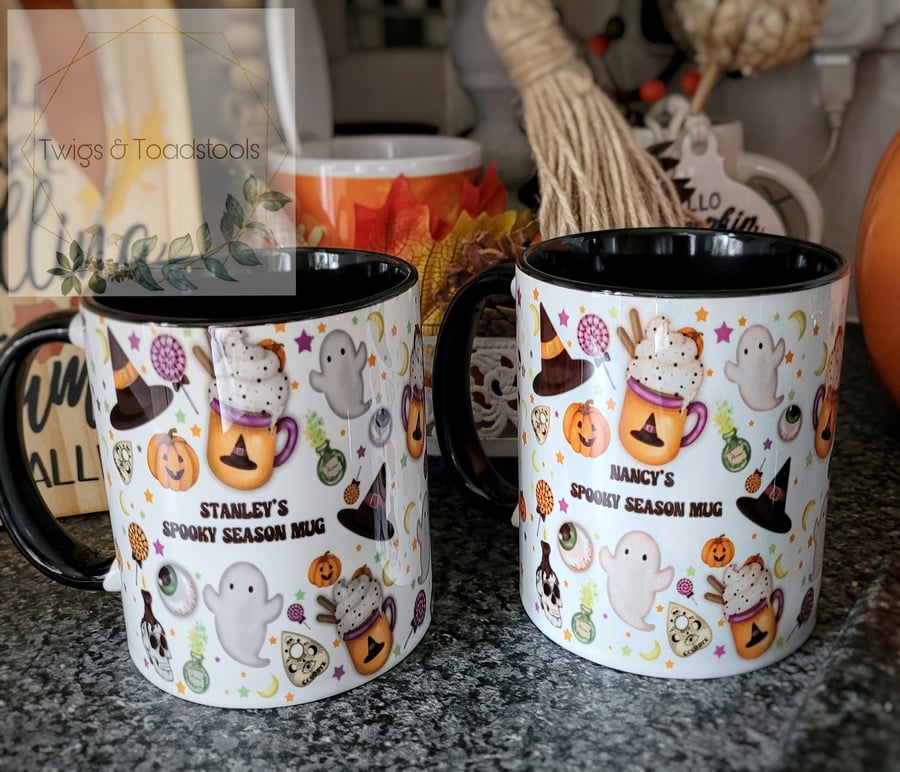 Personalised spooky season mugs 