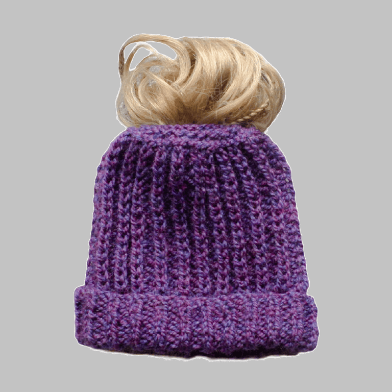 KNITTING PATTERN PDF Messy Ponytail Hat