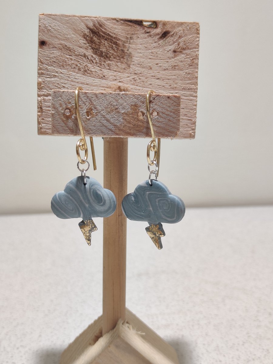 Thunder and lightening swirl earrings 