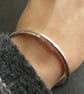 Heavy sterling silver bangle with lightly textured finish - Image 2