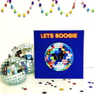 Disco ball greeting card - includes detachable coaster gift