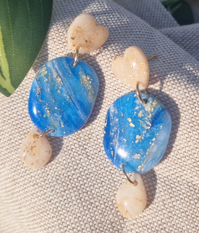 Polymer Clay Earrings: Shoreline 