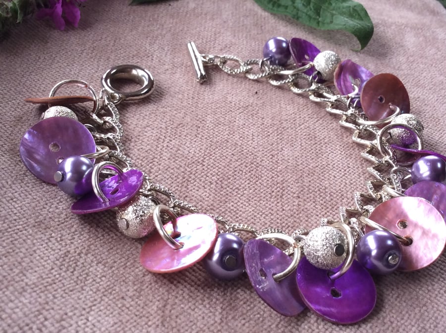 Shelly Pink and Purple Bracelet 