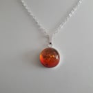 Amber Ombre Ruby Red Necklace. Bespoke, Sterling Silver, Gift for Her, Handmade