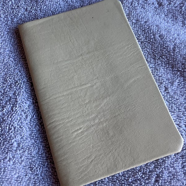 A6 Softcover Off White coloured Leatherbound Sketchbook - 24 unlined pages