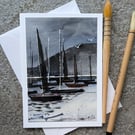 Sail Boats. Blank Card. Original Watercolour 260189