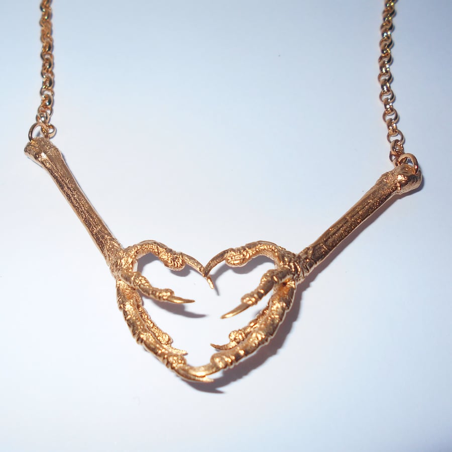 Gold Plated Bird Claw Necklace