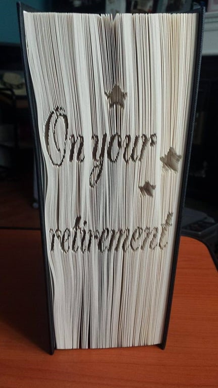 On your retirement CUT & FOLD Book Folding Pattern - EMAILED PDF PATTERN
