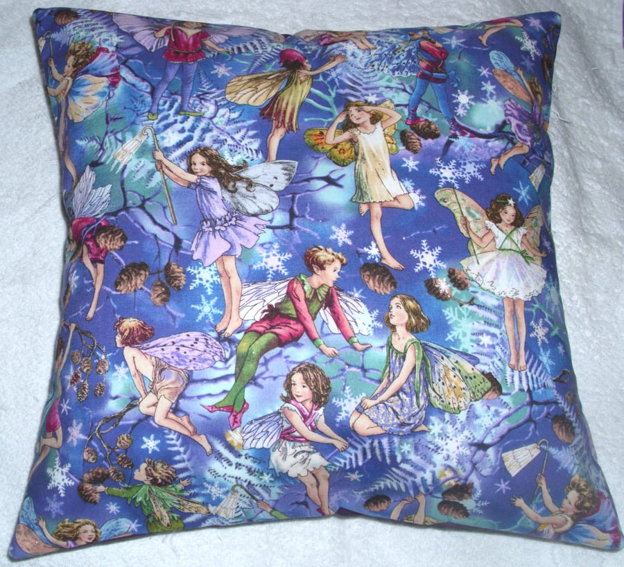 Pretty Flower Fairies  on Lilac cushion