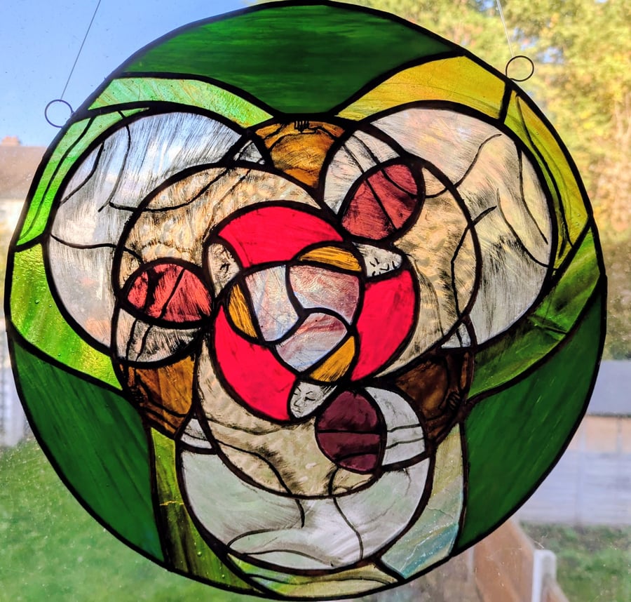 Unity and Strength Stained Glass Hanging Piece