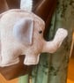Nellie the Elephant - Upcycled Bag Charm - Pink & Purple with Silver Clasp Hook - Image 2