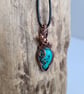 Tibetan Turquoise & Copper Necklace Pendant Gift Crystal Jewellery Jewelry 