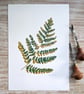 Forest Fern Linoprint, original leaf print linocut, natural botanical art - Image 1