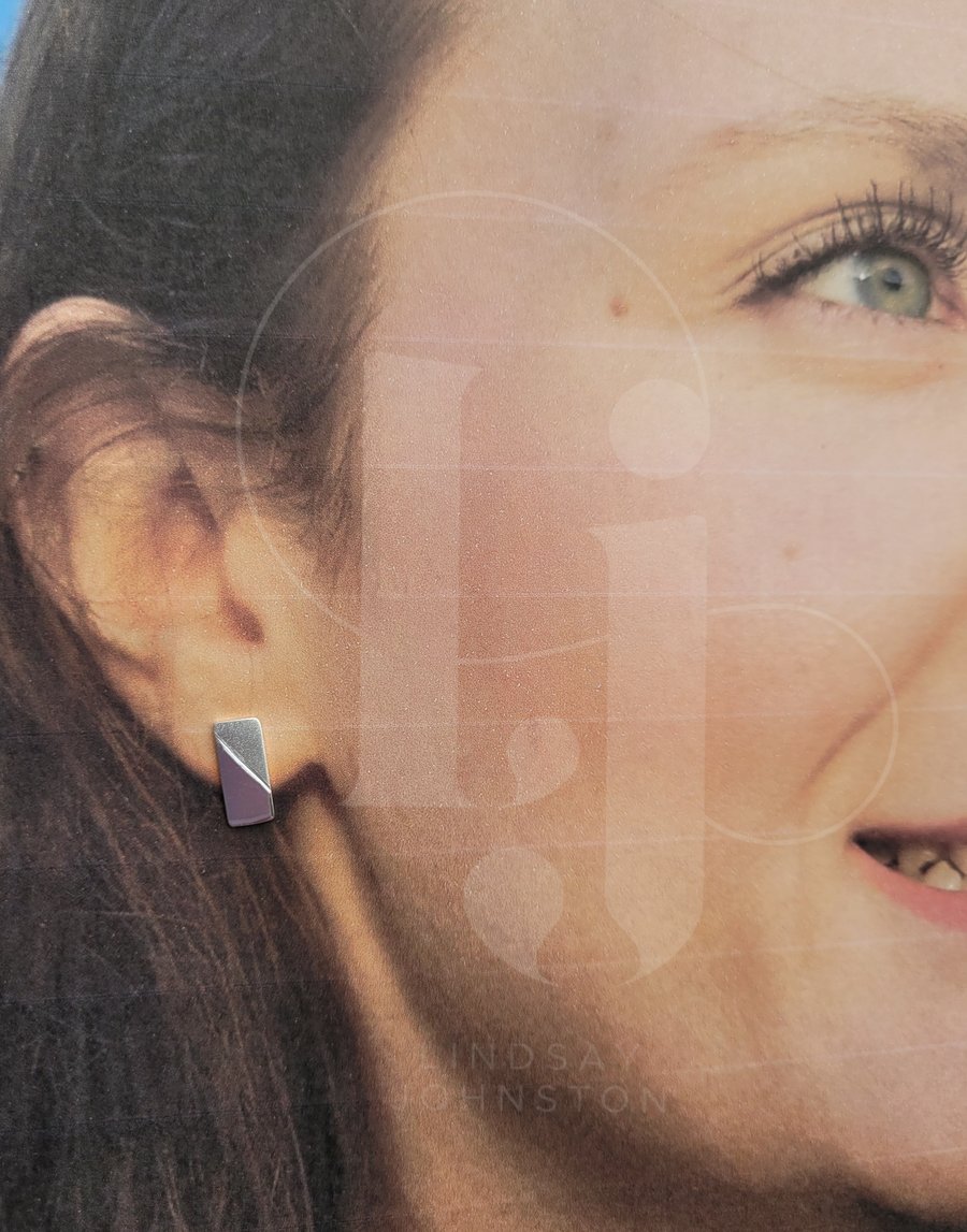 Silver stud earrings