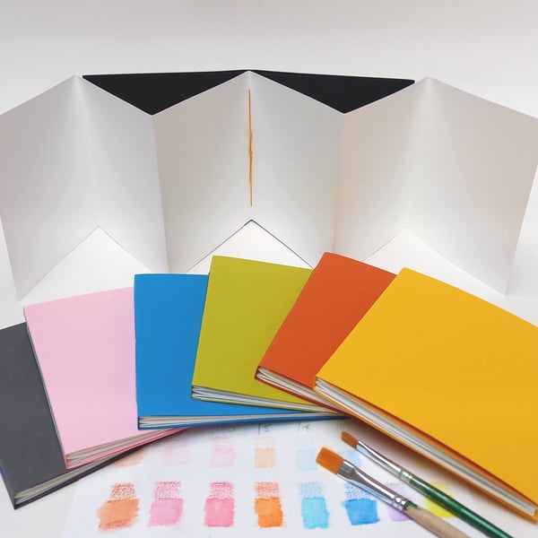 Watercolour Concertina Book, Accordion Watercolour Sketchbook, Artist Gift