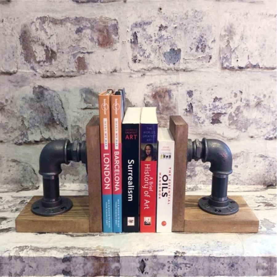 Industrial Bookends Pair