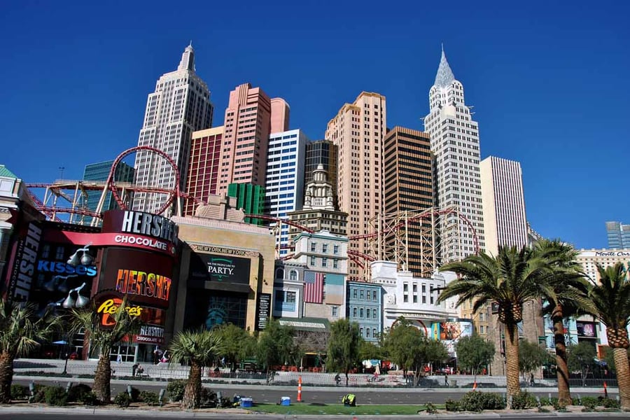 New York New York Hotel Las Vegas America 18"x12" Print