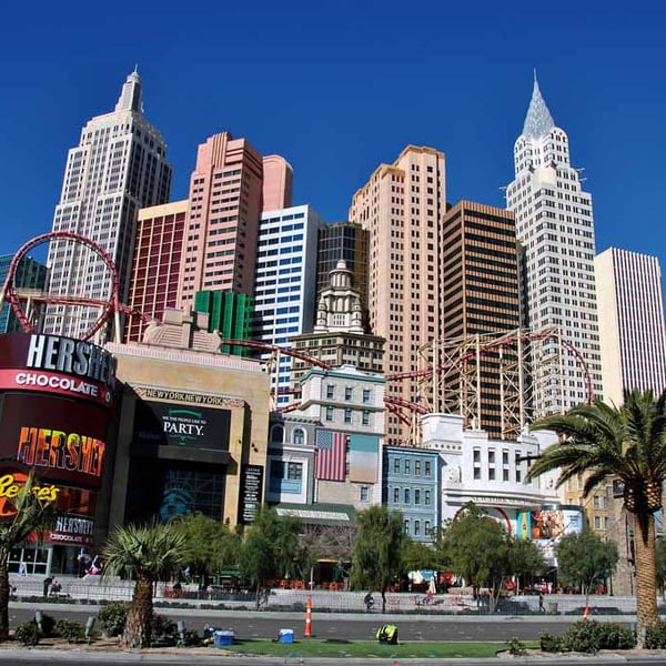 New York New York Hotel Las Vegas America 18"x12" Print