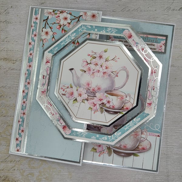 Handmade Cherry Blossom Birthday Card Floral Greetings Card