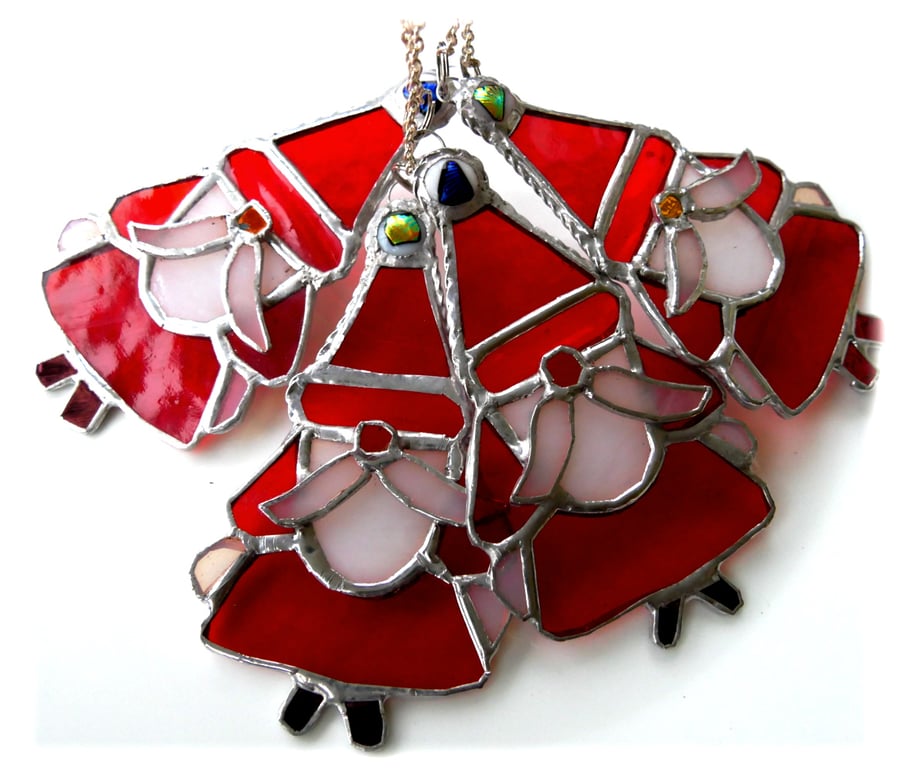Santa Father Christmas Tree Stained Glass Suncatcher Xmas decoration