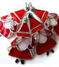 Santa Father Christmas Tree Stained Glass Suncatcher Xmas decoration - Image 1