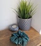 Handmade Bottle Green Satin Scrunchie - Classic Size - Image 1