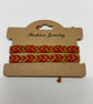 Red and gold love heart pattern bracelets 