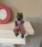 Needle Felted Girl Frog Doll
