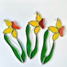Stained Glass Daffodil Suncatcher - Handmade Hanging Decoration