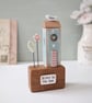 Tall Wooden Sea Hut with Clay Flower and Seagull 'Home by the Sea' - Image 3
