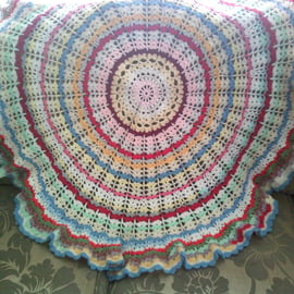 Colourful Circular Crochet Blanket