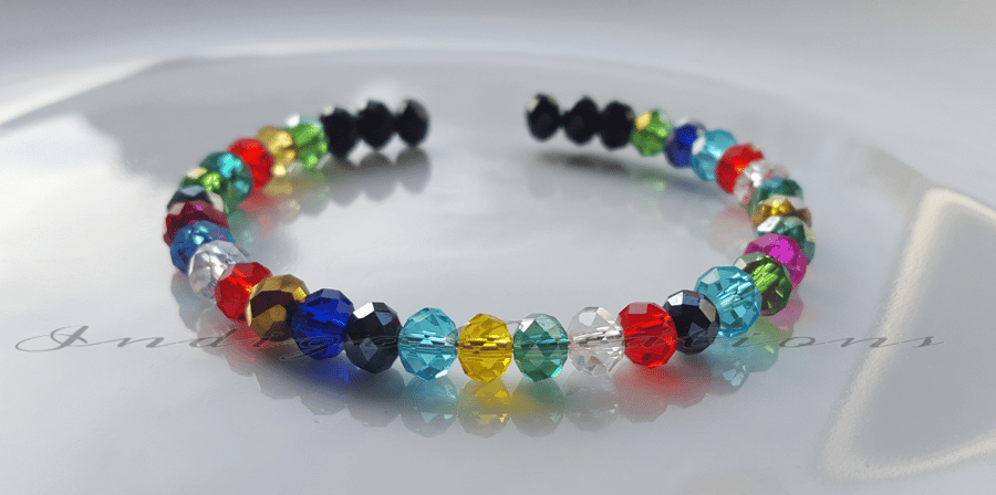 Bangle Handmade Crystal Gemstone Memory Wire Bangle