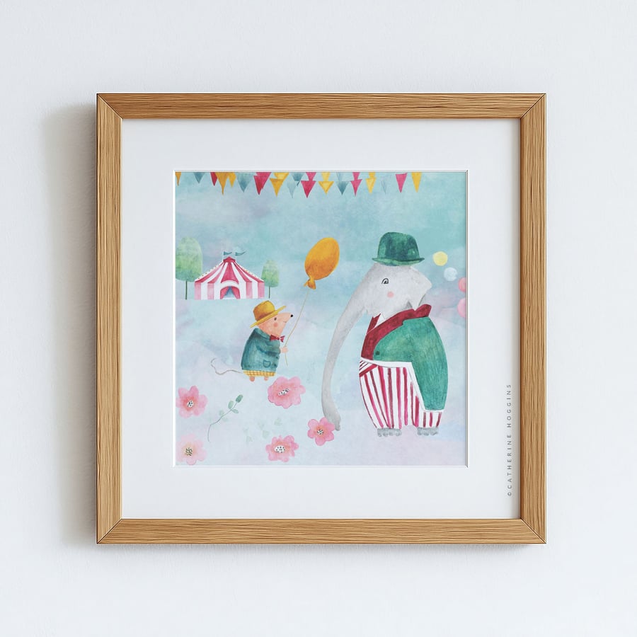 The Circus Collection - Elephant - Giclee Art Print - Wall Art for Kids