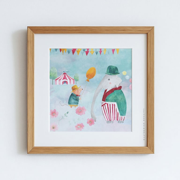 The Circus Collection - Elephant - Giclee Art Print - Wall Art for Kids