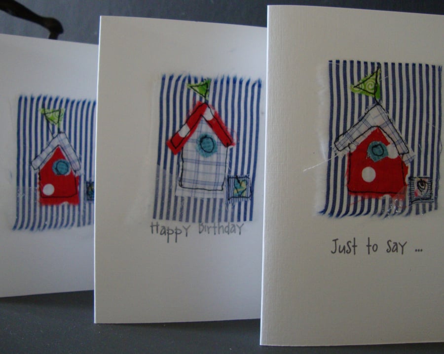 beach hut birthday card