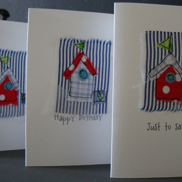 beach hut birthday card