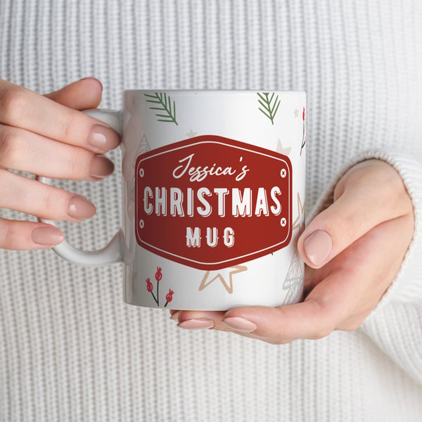 Christmas Santa Mug - Personalised Christmas Mug, Name Mug Gift, Santa Mug Gift