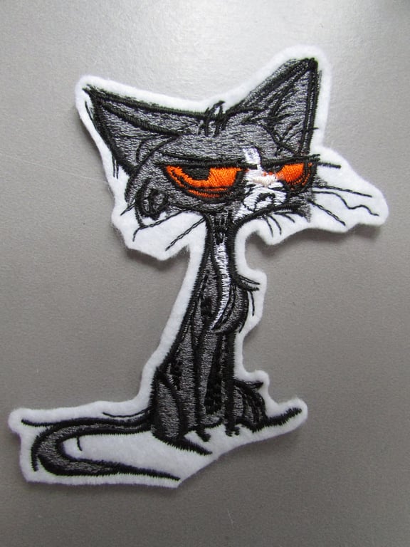 Cat Embroidered Sew on Applique Patch
