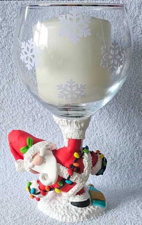 OOAK Santa Faux Candle Holder