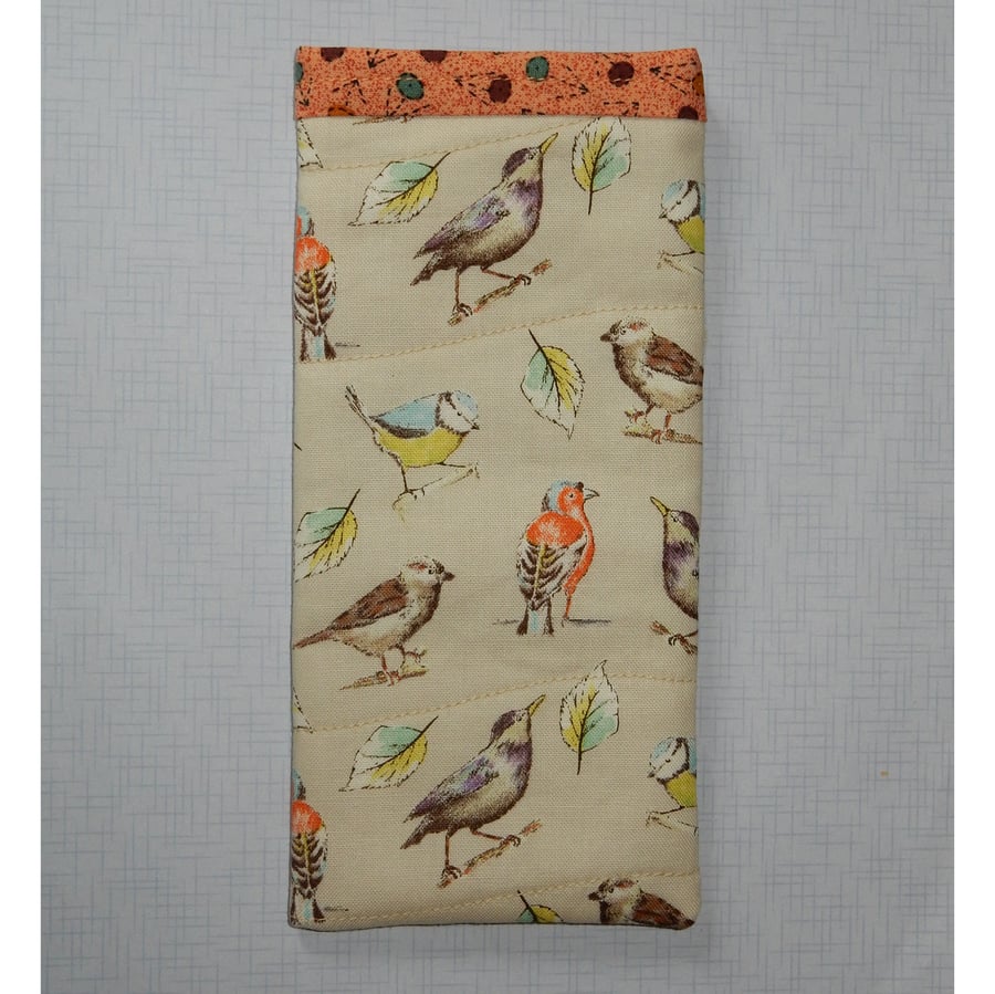 Glasses case - garden birds - slip in