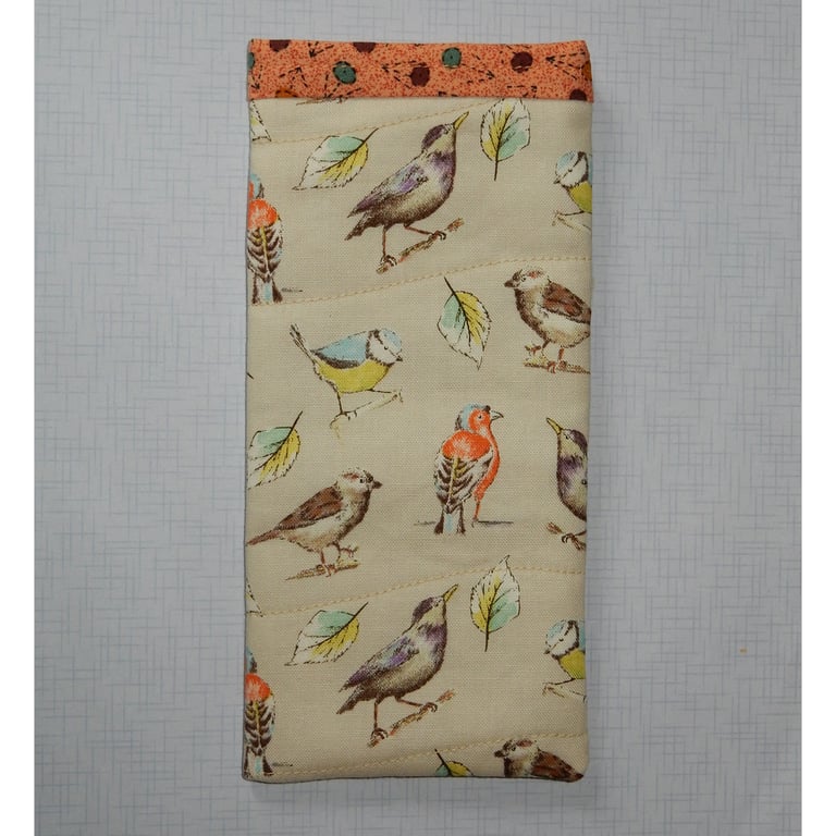 Glasses case - garden birds - slip in