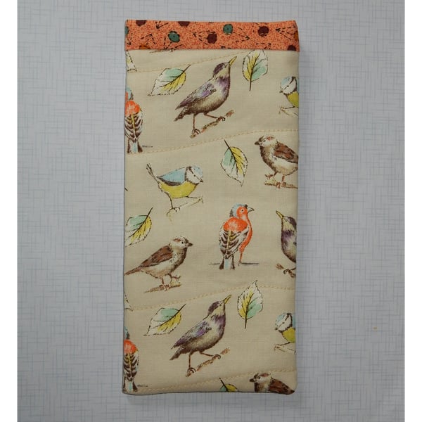 Glasses case - garden birds - slip in