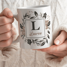 Christmas Initial Mug - Personalised Christmas Mug, Name Mug Gift, Secret Santa