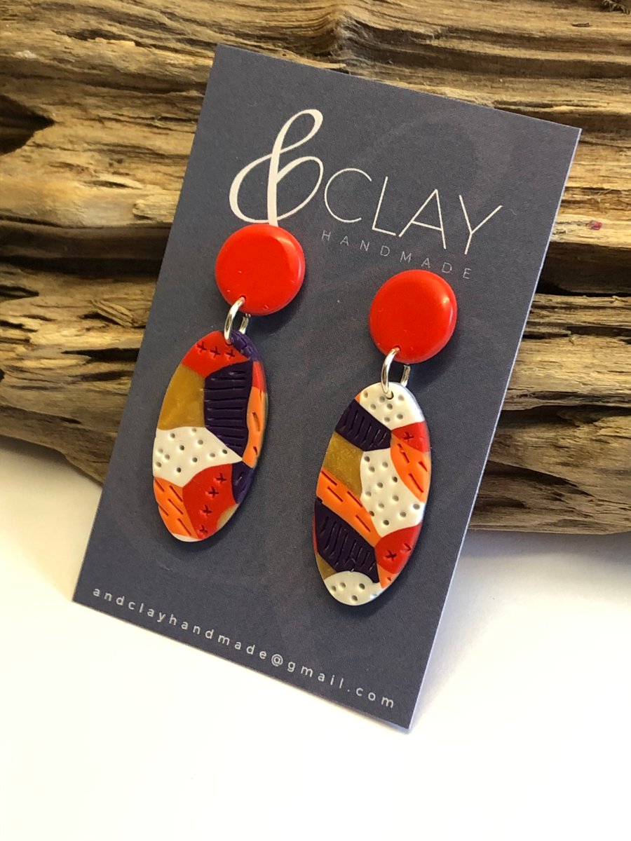 Bold & Colourful Oval Earrings